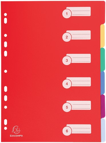 Tabbladen Exacompta 225x297mm 11gaats 6delig ass 1 Set