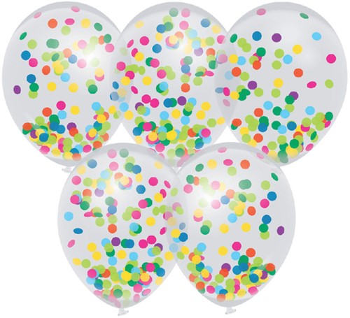 Confetti ballonnen 5 stuks 5 Stuk