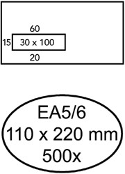 Envelop Quantore venster EA5/6 vl30 zk 80gr wt 500 Stuk