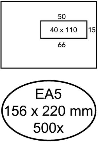 Envelop Hermes venster ea5 vr 4x11 zk 80gr 500st 500 Stuk