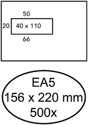 Envelop Quantore venster EA5 vl40 zk 80gr wt 500 Stuk