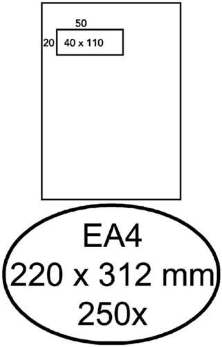 Envelop Hermes akte EA4 220x312 vl zk 250st wt 250 Stuk