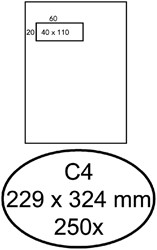 Envelop Hermes akte C4 vl 4x11 zk 120gr 250st 250 Stuk