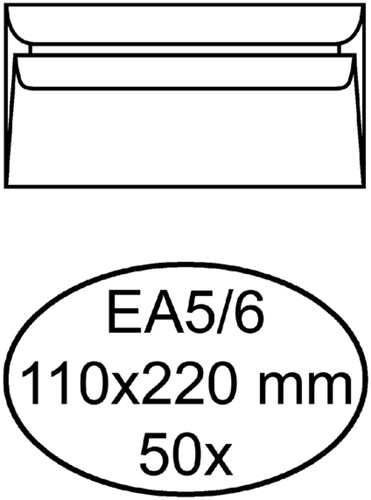 Envelop Quantore bank EA5/6 110x220 80gr zk wt 50 Stuk