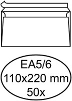 Envelop Hermes bank EA5/6 110x220 zk 50st wit 50 Stuk