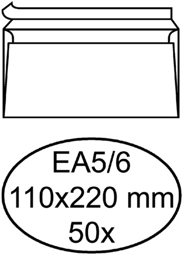 Envelop Hermes bank EA5/6 110x220 zk 50st wit 50 Stuk