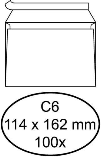 Envelop Quantore bank C6 114x162 80gr zk wt 100 Stuk
