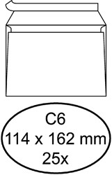 Envelop Quantore bank C6 114x162 80gr zk wt 25 Stuk