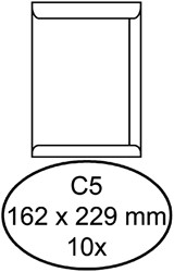 Envelop Hermes akte C5 162x229 zk 10st wit 10 Stuk