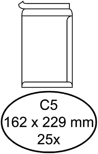 Envelop Quantore akte C5 162x229 100gr zk wt 25 Stuk