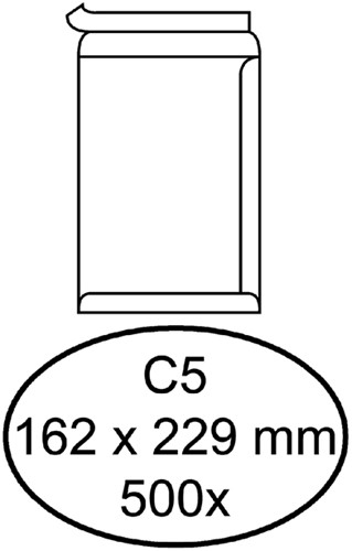 Envelop Quantore akte C5 162x229 zk 100gr wt 500 Stuk