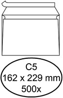 Envelop Quantore bank C5 162x229 zk 80gr wt 500 Stuk