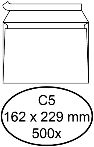 Envelop Quantore bank C5 162x229 zk 80gr wt 500 Stuk
