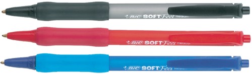 Balpen Bic soft feel clic M zwart 1 Stuk-1