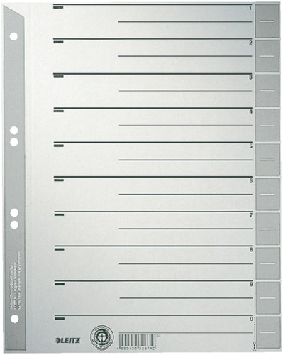 SCHEIDINGSBLADEN LEITZ 1652 KARTON A4 230GR GRIJS 100 Stuk