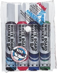 Whiteboardmarker Pentel MWL5M 3mm assorti 4 Stuk