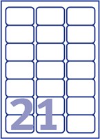 Etiket Avery J8160-10 63.5x38.1mm wit 210stuks 10 Vel-2