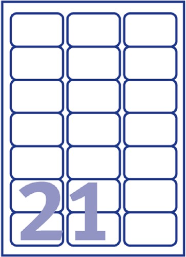 Etiket Avery J8160-10 63.5x38.1mm wit 210stuks 10 Vel-2