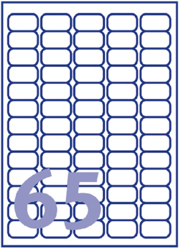 Etiket Avery L7651Y-25 38.1x21.2mm geel 1625st 25 Vel-2