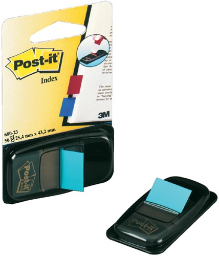 Indextabs Post-it 680 25.4x43.2mm felblauw 50 Stuk