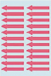 Etiket HERMA 4143 38x7mm pijl rood 88st 4 Vel