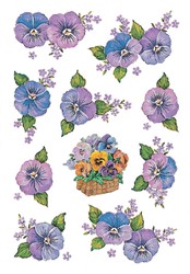 Etiket HERMA 3818 bloem paars 3 Vel