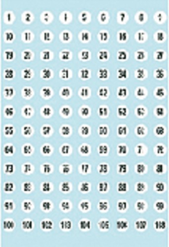 Etiket HERMA 4128 8mm getallen 1-540 540st 5 Vel