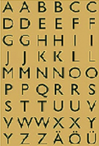 Etiket HERMA 4145 13x12mm letters A-Z zw op gd 4 Vel