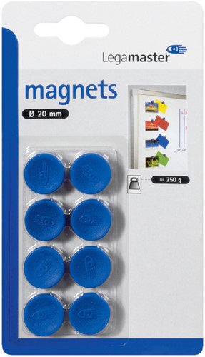 Magneet Legamaster 20mm 250gr blauw 8 stuks 8 Stuk