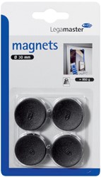 Magneet Legamaster 30mm 850gr zwart 4 stuks 4 Stuk