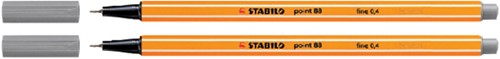 Fineliner STABILO point 88/96 F donkergrijs 1 Stuk