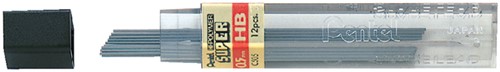 Potloodstift Pentel HB 0.5mm 12st zwart 12 Stuk