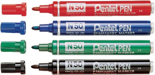 Viltstift Pentel N50 rond 1.5-3mm zwart 1 Stuk-2