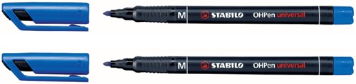 Viltstift STABILO OHP 843/41 rond M blauw 1 Stuk