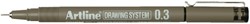 Fineliner Artline technisch 0.3mm zwart 1 Stuk