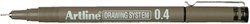 Fineliner Artline technisch 0.4mm zwart 1 Stuk