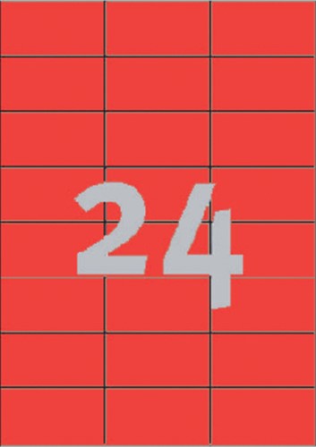 Etiket AZ 3448 70x37mm rood 2400stuks 100 Vel-2