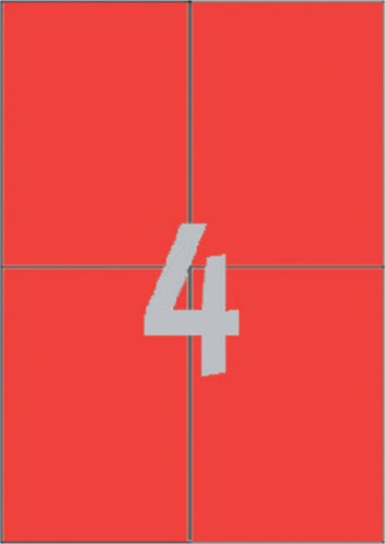 Etiket AZ 3456 105x148mm A6 rood 400stuks 100 Vel-2