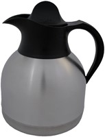 Koffiekan 1liter roestvrijstaal zwarte dop 1 Stuk