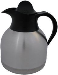 Koffiekan 1liter roestvrijstaal zwarte dop 1 Stuk
