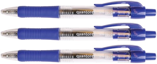 Gelschrijver Quantore grip drukknop 0.7mm blauw 1 Stuk-2