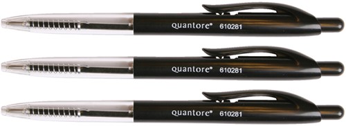 Balpen Quantore drukknop zwart 1 Stuk