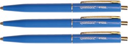 Balpen Quantore drukknop en metalen clip blauw 1 Stuk