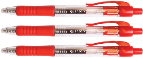 Gelschrijver Quantore grip drukknop 0.5mm rood 1 Stuk-3