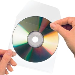 Cd/dvd hoes Djois 127x127mm klep zelfkl tr 10st 10 Stuk