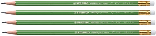 Potlood STABILO Greengraph 6004 HB met gumtop 1 Stuk