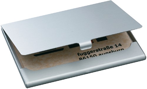 Visitekaartetui Sigel 15krt 91x58mm mat zilver 1 Stuk