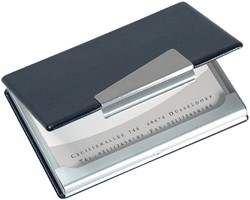 Visitekaartetui Sigel 20krt 90x58mm aluminium 1 Stuk
