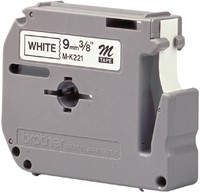 Labeltape Brother Ptouch TZeK221 9mm wit 1 Stuk-2