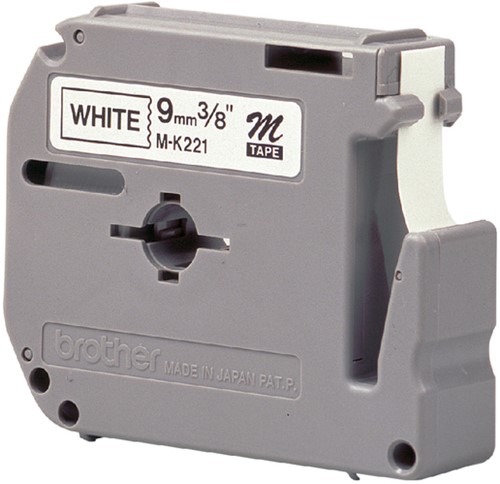 Labeltape Brother Ptouch MK221 9mm wit 1 Stuk-2